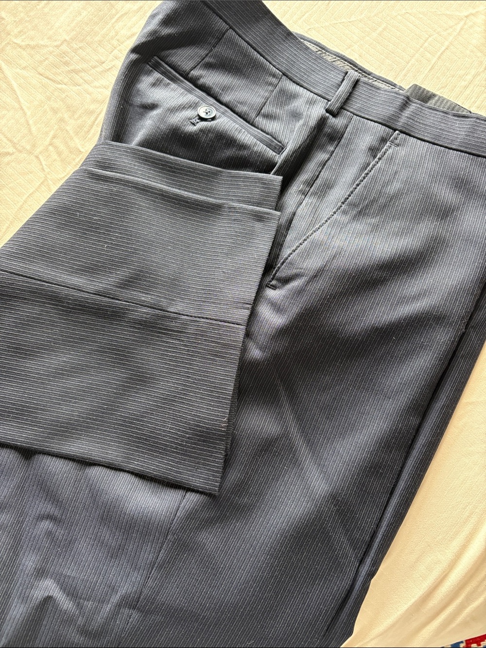 Calvin Klein Men's Charcoal Pinstripe Dress Pants